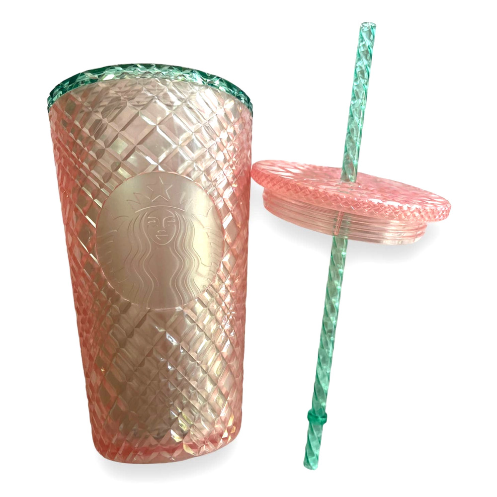 Starbucks 2023 Pink Jeweled Pearl 16 oz Grande Cold Cup Tumbler NEW - Picture 7 of 11